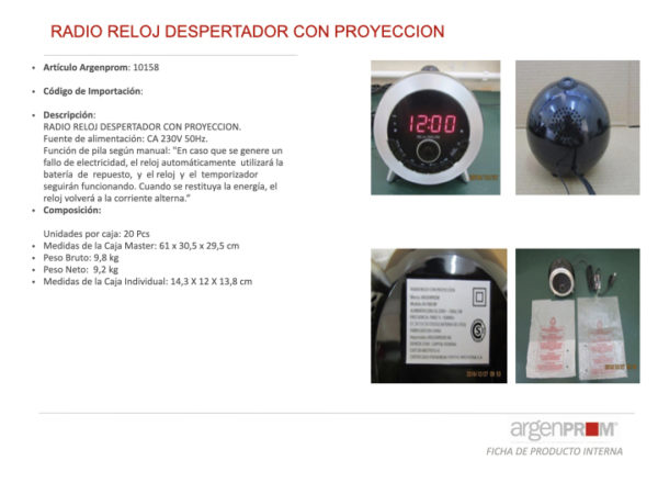 RADIO RELOJ DESPERTADOR CON PROYECCION (NUEVO MODELO) - Image 2