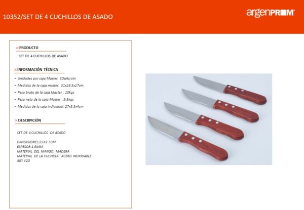 SET DE 4 CUCHILLOS DE ASADO - Image 2