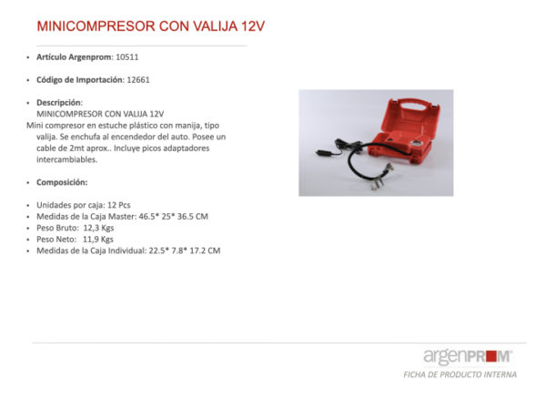 MINICOMPRESOR CON VALIJA ROJO - Image 8