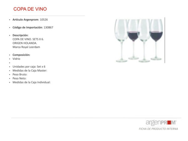 SET DE 6 COPAS DE VINO - Image 2