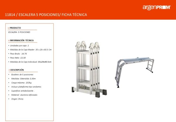 ESCALERA 5 POSICIONES CON PLATAFORMAS - Image 2