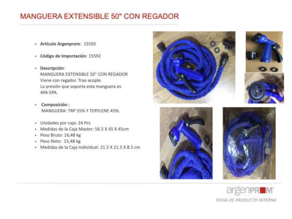 MANGUERA EXTENSIBLE 15 METROS CON REGADOR - Image 3