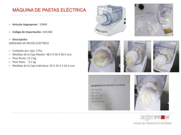 MAQUINA DE PASTAS ELECTRICA - Image 2