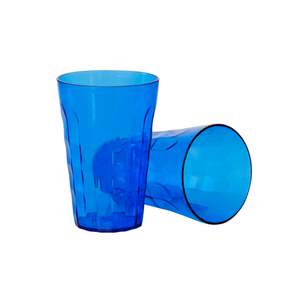 SET X 6 VASOS AZUL PLASTICO