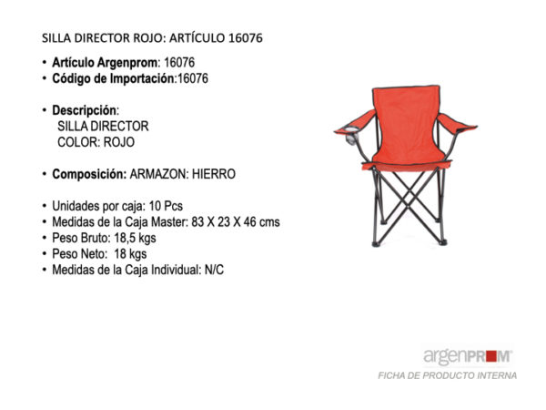 SILLON DIRECTOR ROJO - Image 3