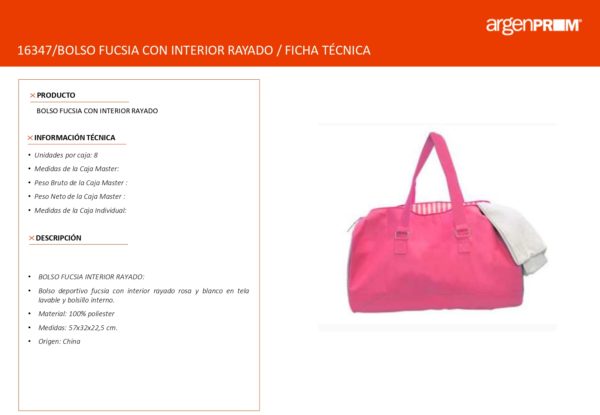 BOLSO FUCSIA CON INT RAYADO - Image 2