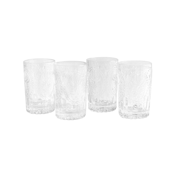 SET DE 4 VASOS CON RELIEVE