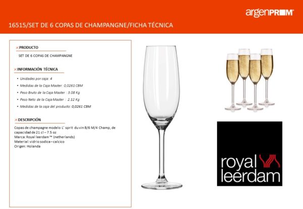 SET DE 6 COPAS DE CHAMPAGNE - Image 2