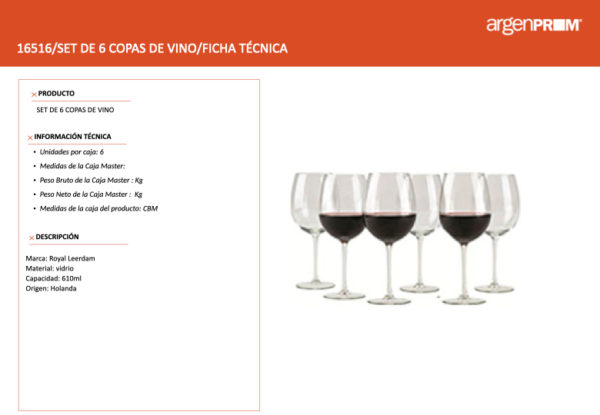 SET DE 6 COPAS DE VINO - Image 2