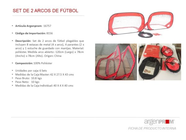 SET DE 2 ARCOS DE FUTBOL PORTATILES - Image 2