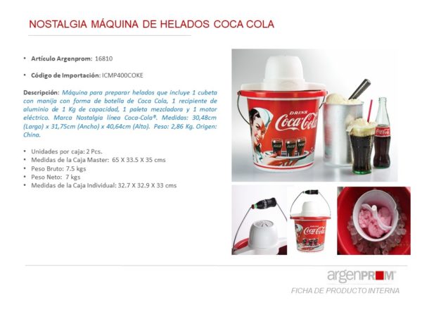 NOSTALGIA MAQUINA DE HELADOS LINEA COCA COLA - Image 4