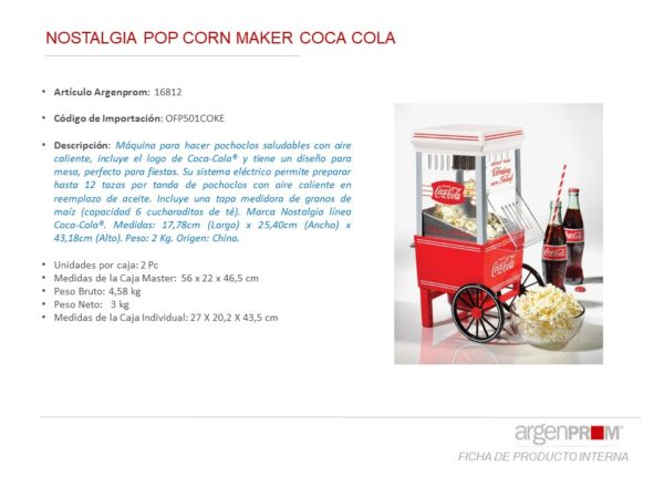 POP CORN MAKER COCA COLA NOSTALGIA - Image 2