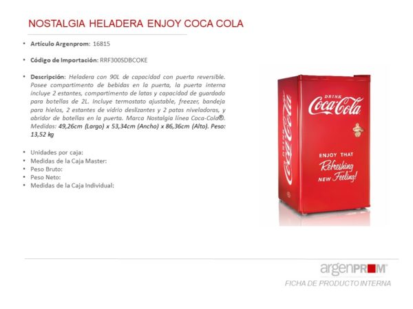 NOSTALGIA HELADERA MODELO ENJOY LINEA COCA COLA (80L) - Image 3