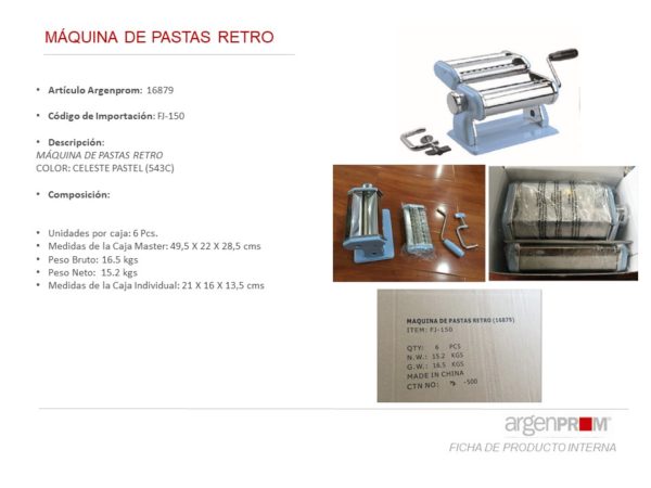 MAQUINA DE PASTA RETRO CELESTE - Image 3