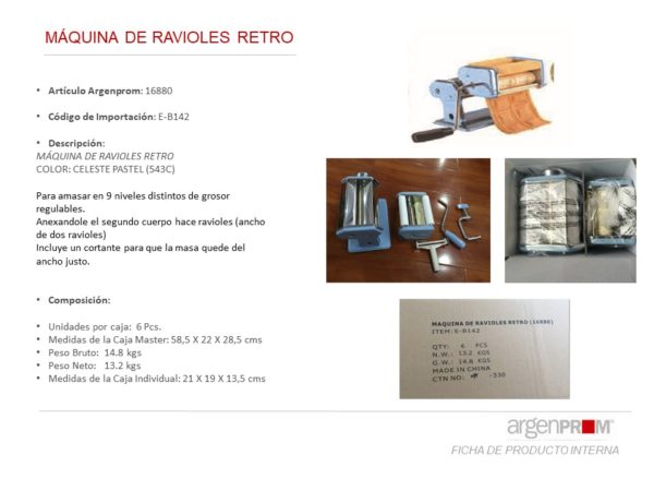 MAQUINA DE RAVIOLES RETRO CELESTE - Image 3