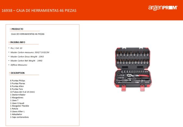 CAJA DE HERRAMIENTAS 46PCS - Image 2