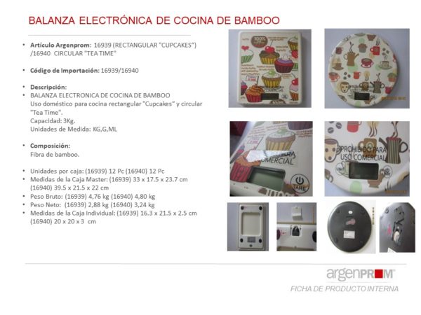 Balanza electrónica de cocina de bamboo - Image 2