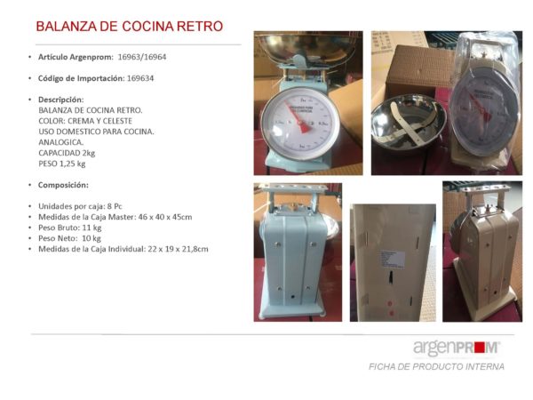 BALANZA DE COCINA RETRO CREMA MARCA KITCHEN PLUS - Image 2