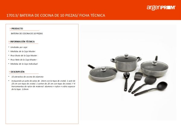 BATERIA DE COCINA POR 6 PIEZAS + SET DE UTENSILIOS DE NYLON POR 4 PIEZAS - Image 2