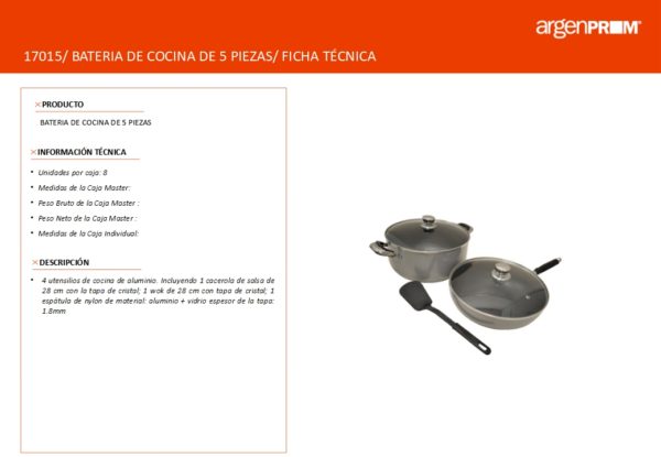 BATERIA DE COCINA POR 4 PIEZAS + UTENSILIO DE NYLON POR 1 PIEZA - Image 2