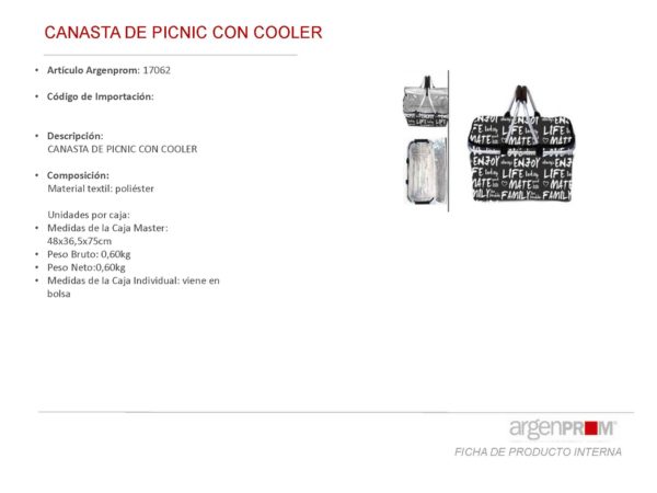 CANASTA DE PICNIC B&N CON COOLER (ENJOY/FRIENDS/LOVE) - Image 2