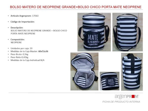 BOLSO MATERO DE NEOPRENE MATE B&N Y BOLSITO