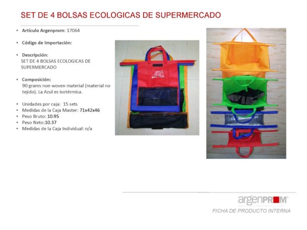 SET DE 4 BOLSAS ECOLOGICAS DE SUPERMERCADO - Image 2