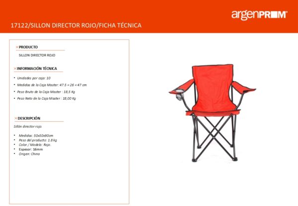 SILLON DIRECTOR ROJO - Image 2