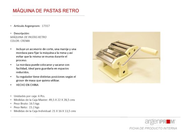 MAQUINA DE PASTAS RETRO CREMA - Image 5