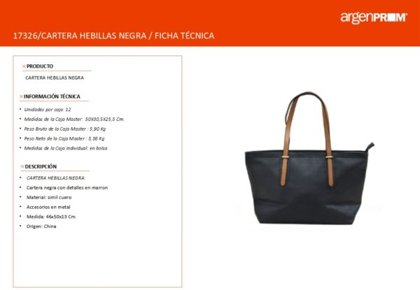 CARTERA HEBILLAS NEGRA - Image 2