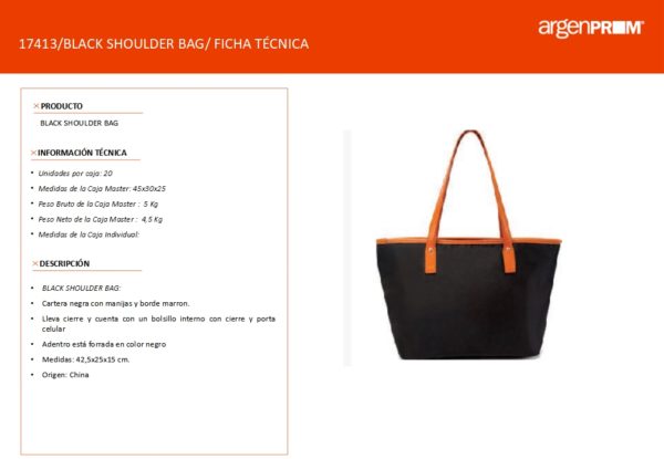 BLACK SHOULDER BAG - Image 2