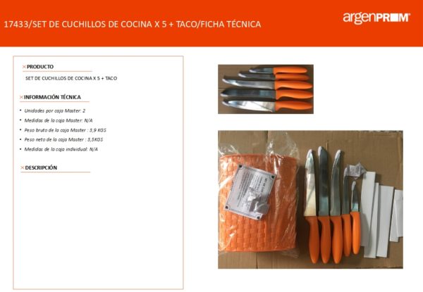 SET DE 5 CUCHILLOS + TACO (etiqueta AVON) - Image 4