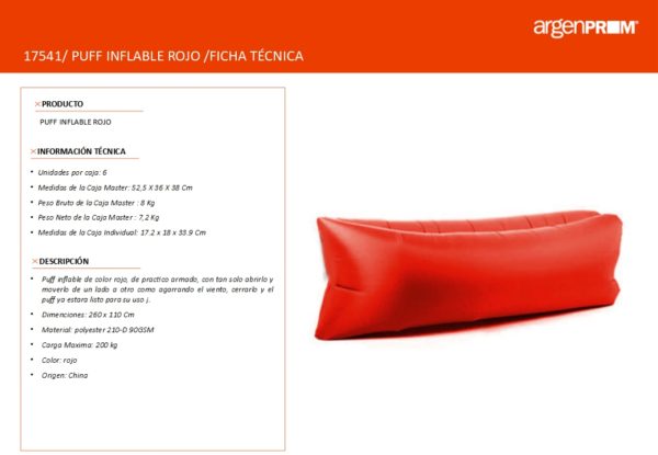 PUFF INFLABLE ROJO - Image 2