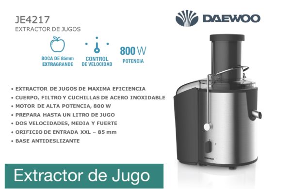 EXTRACTOR DE JUGO DAEWOO 800 WATTS JE4217 - Image 2