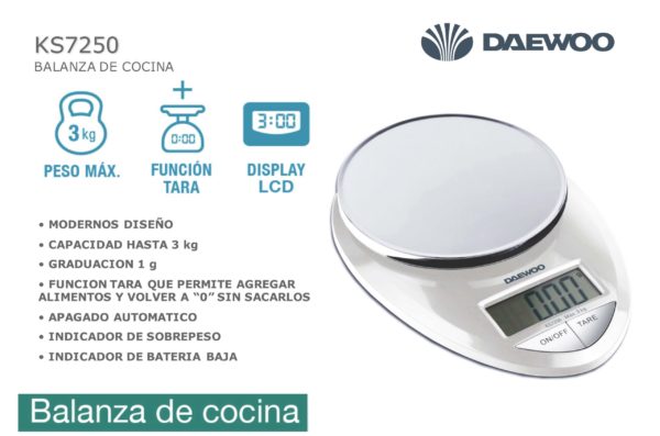 BALANZA DE COCINA DAEWOO DIGITAL KS7250 - Image 2