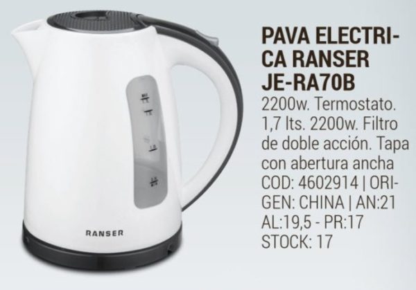 JARRA ELÉCTRICA RANSER JE-RA70B 1.7L - Image 2