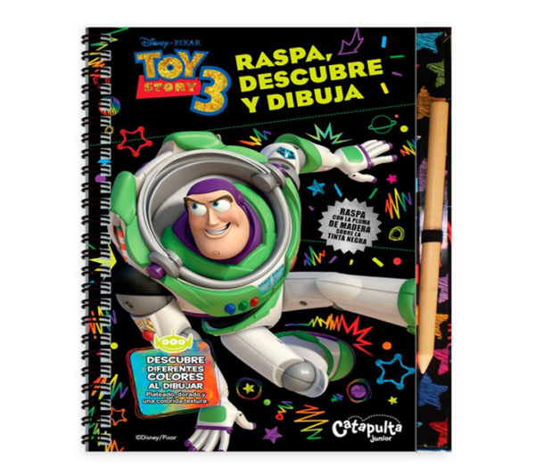 TOY STORY 3! LIBRO PARA RASPAR Y DESCUBRIR LOS COLORES QUE SE ESCONDEN