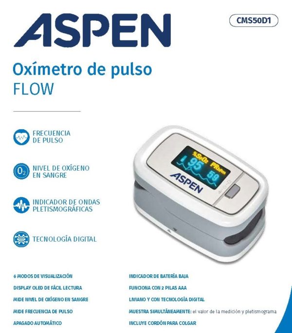 OXÍMETRO DE PULSO PULSE FLOW ASPEN - Image 2