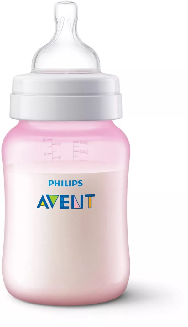 MAMADERA ANTICÓLICOS AVENT 260ML COLOR ROSA SCF814/19