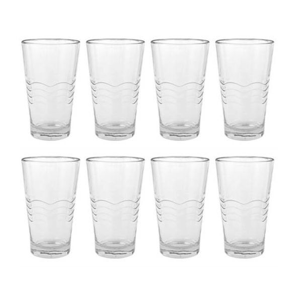 SET X8 VASOS CONICO DE VIDRIO