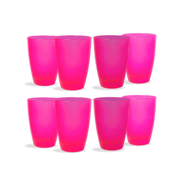 SET X8 VASOS PAMPA FUCSIA FLUO DE VIDRIO