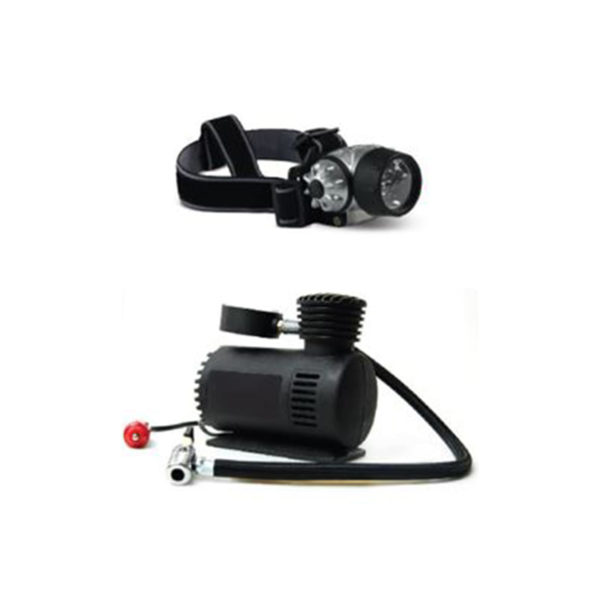 SET DE MINICOMPRESOR +HEAD LAMP NEGRO