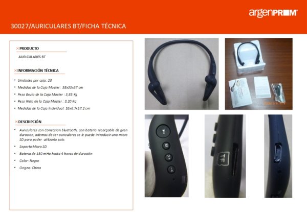 AURICULARES NEGROS BLUETOOTH - Image 2