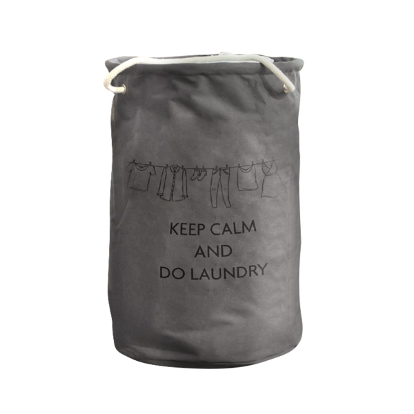 LAUNDRY BASKET GRIS "KEEP CALM AND DO LAUNDRY"