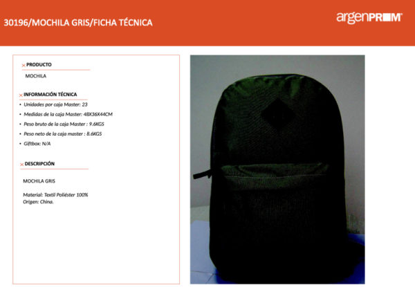 MOCHILA GRIS - Image 2