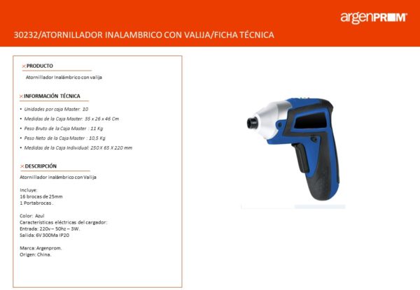 ATORNILLADOR INALAMBRICO CON VALIJA AZUL - Image 3