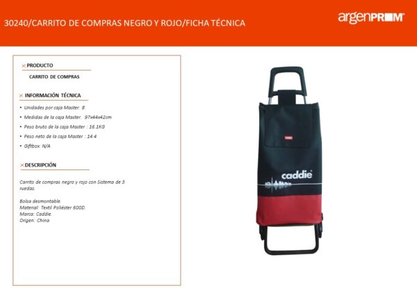 CARRITO DE COMPRAS NEGRO/ROJO - Image 2