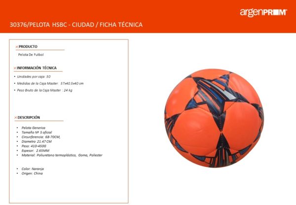 PELOTA DE FUTBOL NARANJA - Image 2