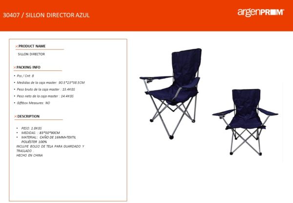 SILLON DIRECTOR AZUL - Image 3