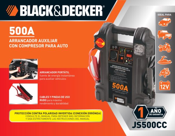 INFLADOR ARRANCADOR 450AMP 12V BLACK AND DECKER JS500CC-AR - Image 5